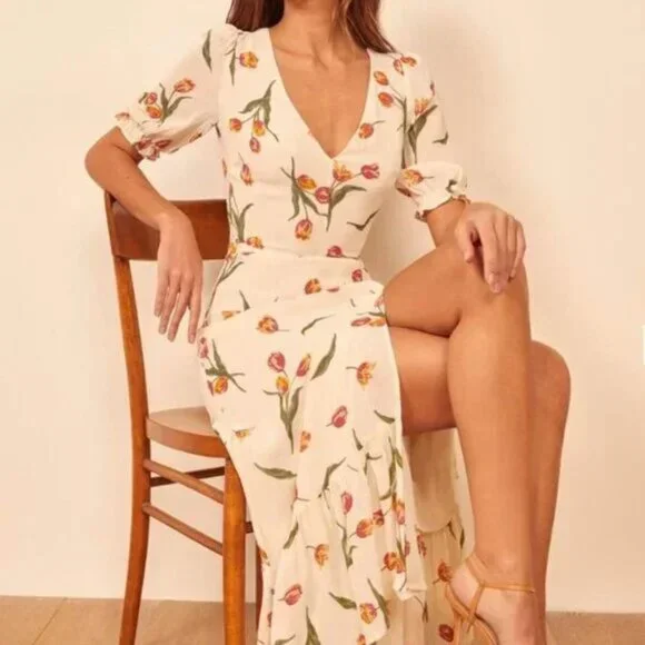 NWT Reformation Nantes dress in Bianca tulip size 0